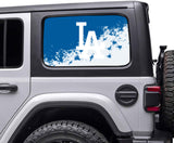 Los Angeles Dodgers MLB Rear Side Quarter Window Vinyl Decal Stickers Fits Jeep Wrangler