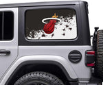 Miami Heat NBA Rear Side Quarter Window Vinyl Decal Stickers Fits Jeep Wrangler