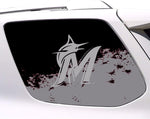 Miami Marlins MLB Rear Side Quarter Window Vinyl Decal Stickers Fits Toyota 4Runner