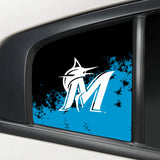 Miami Marlins MLB Rear Side Quarter Window Vinyl Decal Stickers Fits Dodge Charger