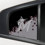 Miami Marlins MLB Rear Side Quarter Window Vinyl Decal Stickers Fits Dodge Charger