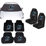 Miami Marlins MLB Car Front Windshield Cover Seat Cover Floor Mats