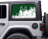 Milwaukee Bucks NBA Rear Side Quarter Window Vinyl Decal Stickers Fits Jeep Wrangler