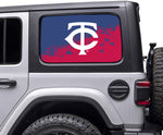 Minnesota Twins MLB Rear Side Quarter Window Vinyl Decal Stickers Fits Jeep Wrangler