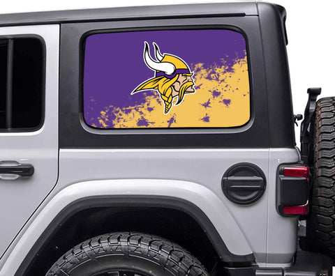 Minnesota Vikings NFL Rear Side Quarter Window Vinyl Decal Stickers Fits Jeep Wrangler