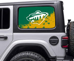 Minnesota Wild NHL Rear Side Quarter Window Vinyl Decal Stickers Fits Jeep Wrangler