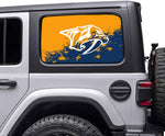 Nashville Predators NHL Rear Side Quarter Window Vinyl Decal Stickers Fits Jeep Wrangler