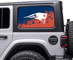 New England Patriots NFL Rear Side Quarter Window Vinyl Decal Stickers Fits Jeep Wrangler