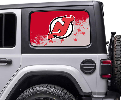 New Jersey Devils NHL Rear Side Quarter Window Vinyl Decal Stickers Fits Jeep Wrangler