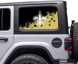 New Orleans Saints NFL Rear Side Quarter Window Vinyl Decal Stickers Fits Jeep Wrangler