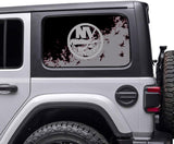 New York Islanders NHL Rear Side Quarter Window Vinyl Decal Stickers Fits Jeep Wrangler