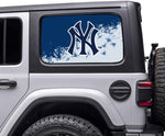 New York Yankees MLB Rear Side Quarter Window Vinyl Decal Stickers Fits Jeep Wrangler