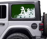 Oakland Athletics MLB Rear Side Quarter Window Vinyl Decal Stickers Fits Jeep Wrangler