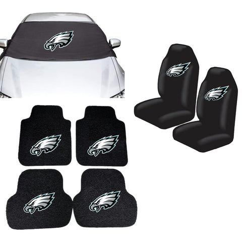 Philadelphia Eagles NFL Car Front Windshield Cover Seat Cover Floor Mats