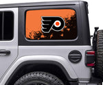 Philadelphia Flyers NHL Rear Side Quarter Window Vinyl Decal Stickers Fits Jeep Wrangler