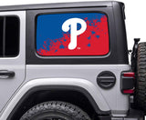 Philadelphia Phillies MLB Rear Side Quarter Window Vinyl Decal Stickers Fits Jeep Wrangler