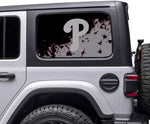 Philadelphia Phillies MLB Rear Side Quarter Window Vinyl Decal Stickers Fits Jeep Wrangler