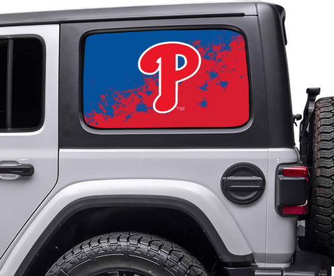 Philadelphia Phillies MLB Rear Side Quarter Window Vinyl Decal Stickers Fits Jeep Wrangler