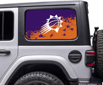 Phoenix Suns NBA Rear Side Quarter Window Vinyl Decal Stickers Fits Jeep Wrangler