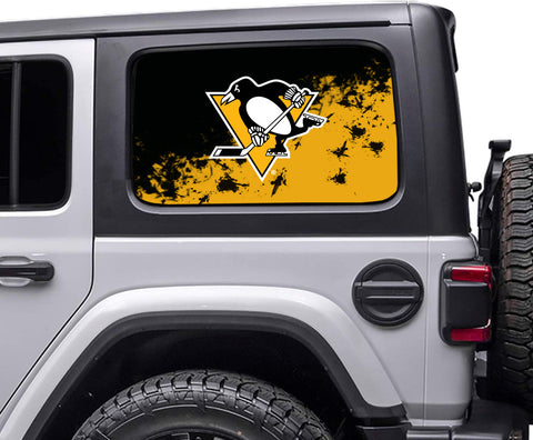 Pittsburgh Penguins NHL Rear Side Quarter Window Vinyl Decal Stickers Fits Jeep Wrangler