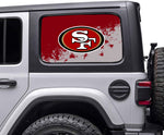 San Francisco 49ers NFL Rear Side Quarter Window Vinyl Decal Stickers Fits Jeep Wrangler