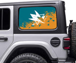 San Jose Sharks NHL Rear Side Quarter Window Vinyl Decal Stickers Fits Jeep Wrangler