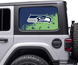 Seattle Seahawks NFL Rear Side Quarter Window Vinyl Decal Stickers Fits Jeep Wrangler