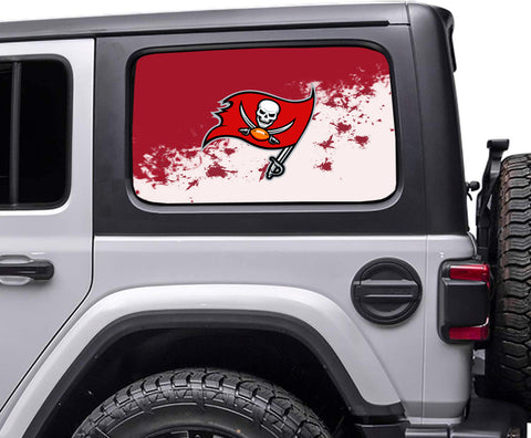 Tampa Bay Buccaneers NFL Rear Side Quarter Window Vinyl Decal Stickers Fits Jeep Wrangler