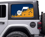 Utah Jazz NBA Rear Side Quarter Window Vinyl Decal Stickers Fits Jeep Wrangler