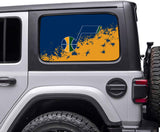 Utah Jazz NBA Rear Side Quarter Window Vinyl Decal Stickers Fits Jeep Wrangler