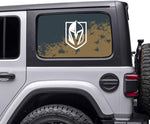 Vegas Golden Knights NHL Rear Side Quarter Window Vinyl Decal Stickers Fits Jeep Wrangler