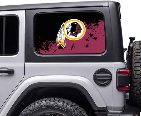 Washington Redskins NFL Rear Side Quarter Window Vinyl Decal Stickers Fits Jeep Wrangler